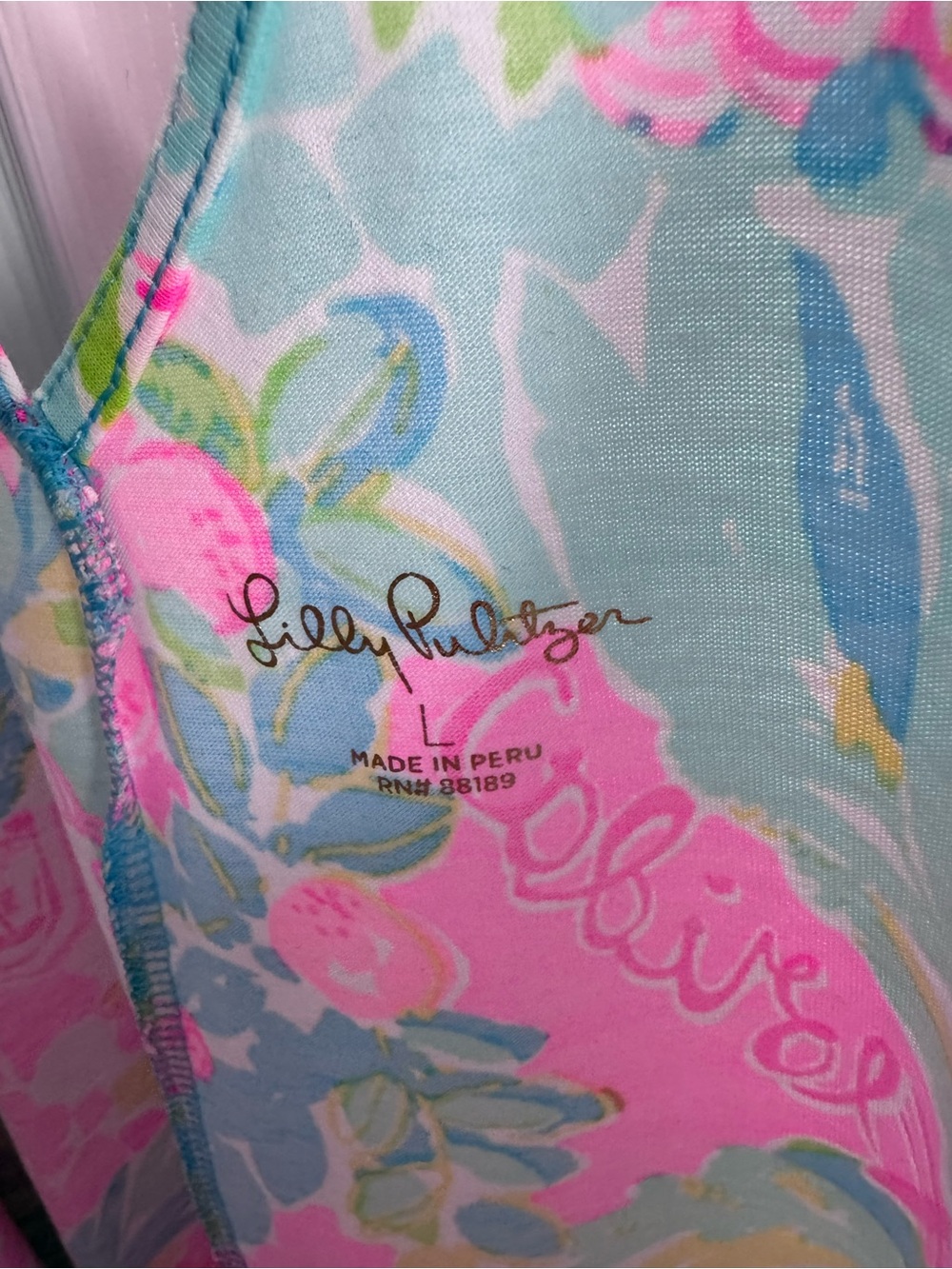 Lilly Pulitzer Pink Blue Green Floral Tank Dress - Picture 4 of 4